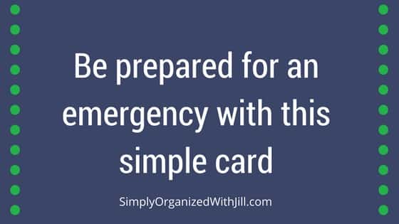 organize for emergency, be prepared