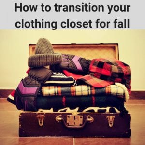 clothing closet, organizing clothing for fall